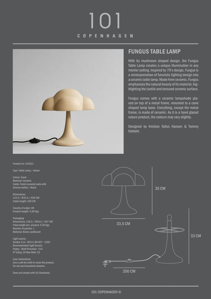 Fungus Table Lamp - Sand
