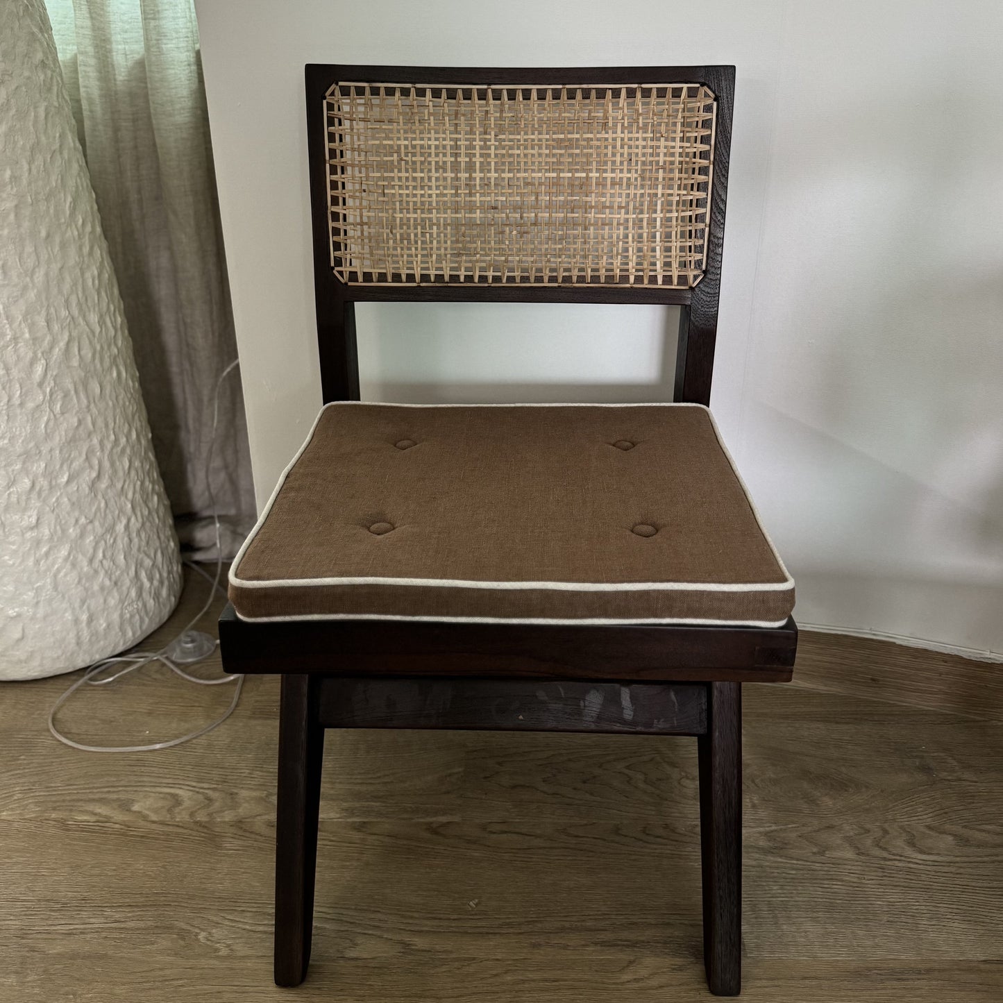 Jeanneret Armless Dining Chair (DP) - Brown Teak