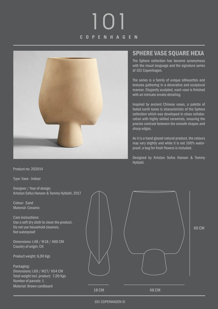 Sphere Vase Square, Hexa ( DP )