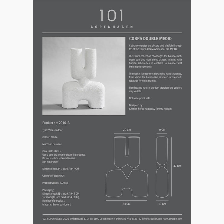 Cobra Vase Double Hexa Black