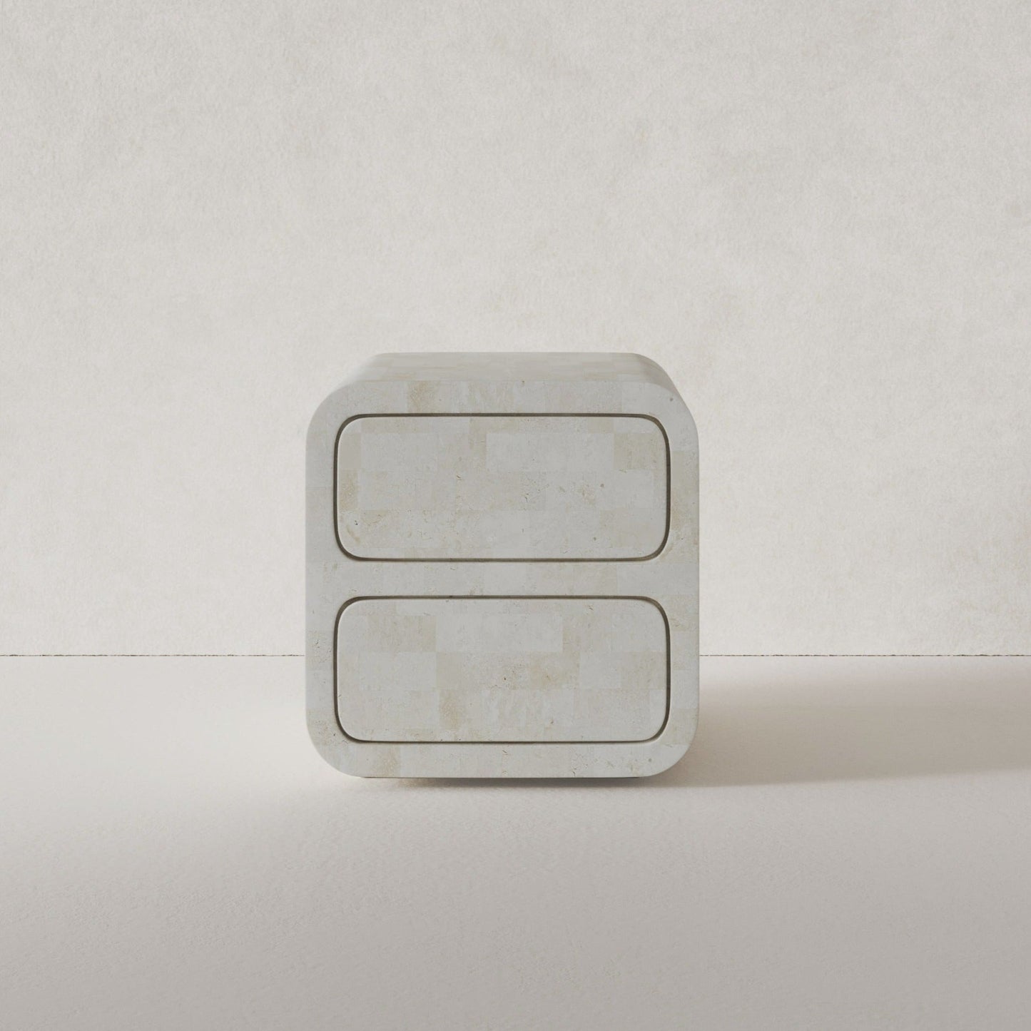 Cube Bedside Table - Fossil Stone