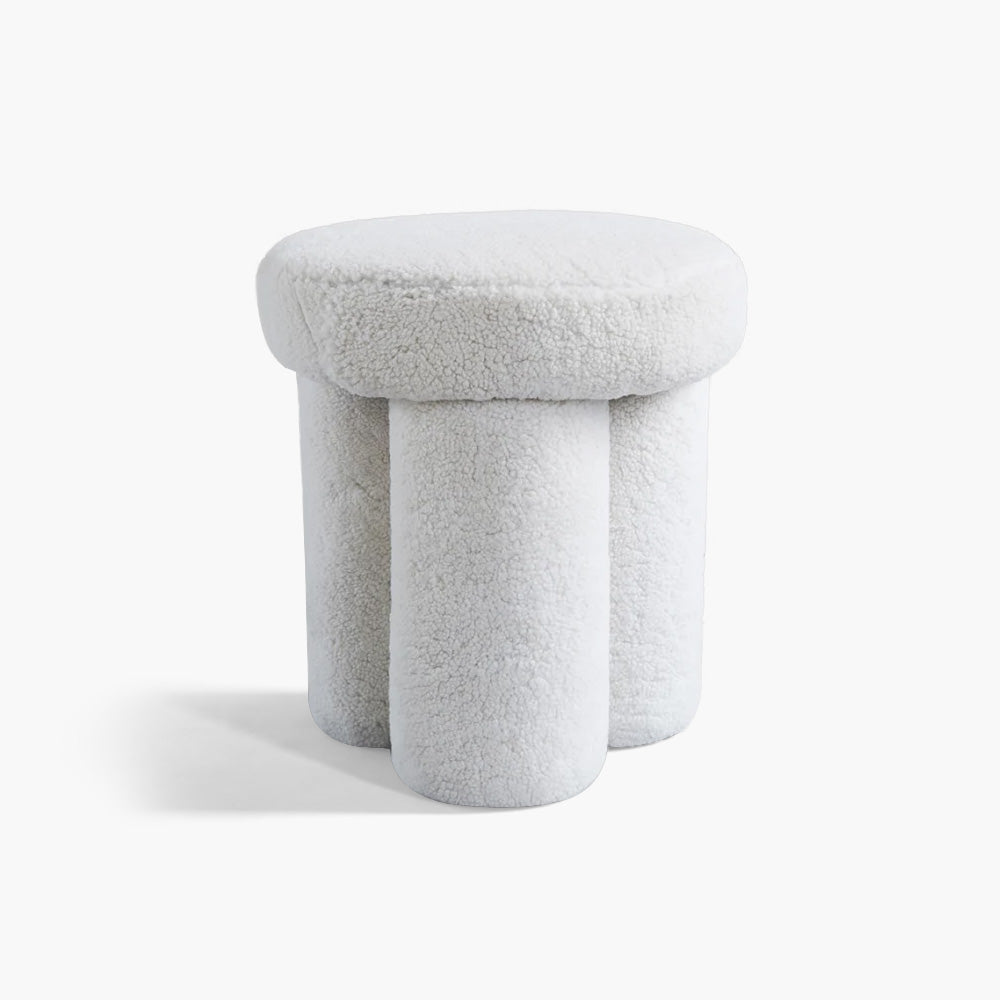 Big Foot Stool - White Sheep Skin