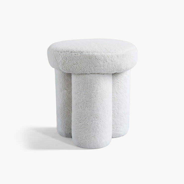 Big Foot Stool - White Sheep Skin - Rental only