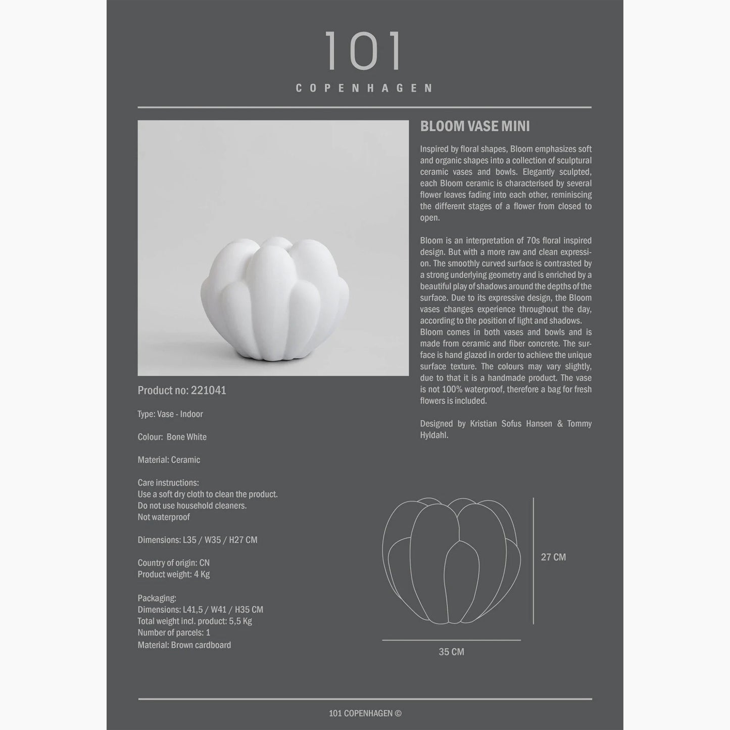 Bloom Vase, Mini - Bone White