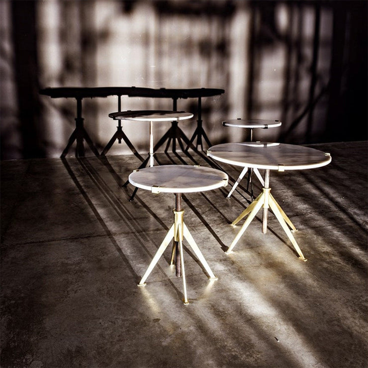 Edith Adjustable Side Table,Brass