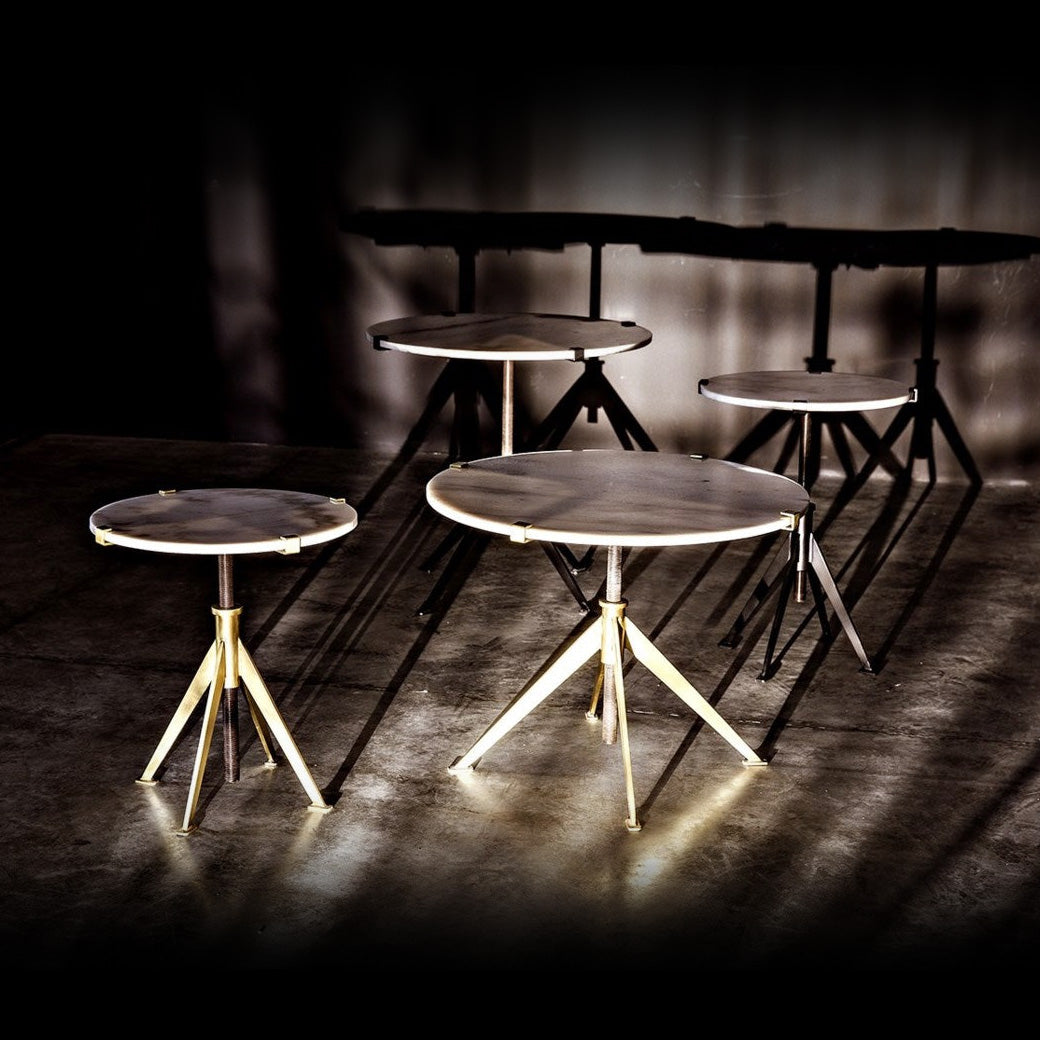 Edith Adjustable Side Table,Brass