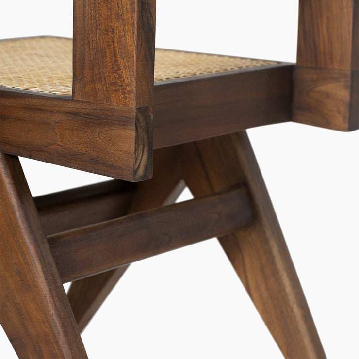 Jeanneret Armless Dining Chair Brown