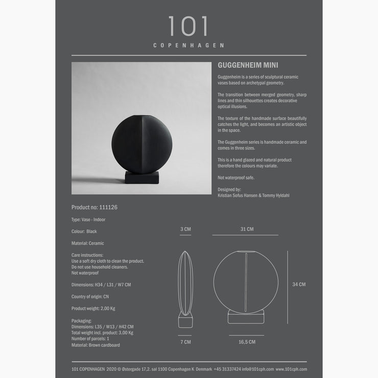Guggenheim Vase Mini Black (국내 재고)