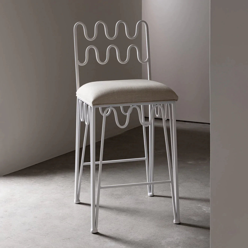 Wave Counter Stool - Ivory