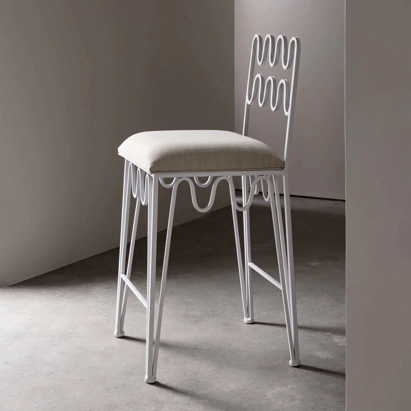 Wave Counter Stool - Ivory