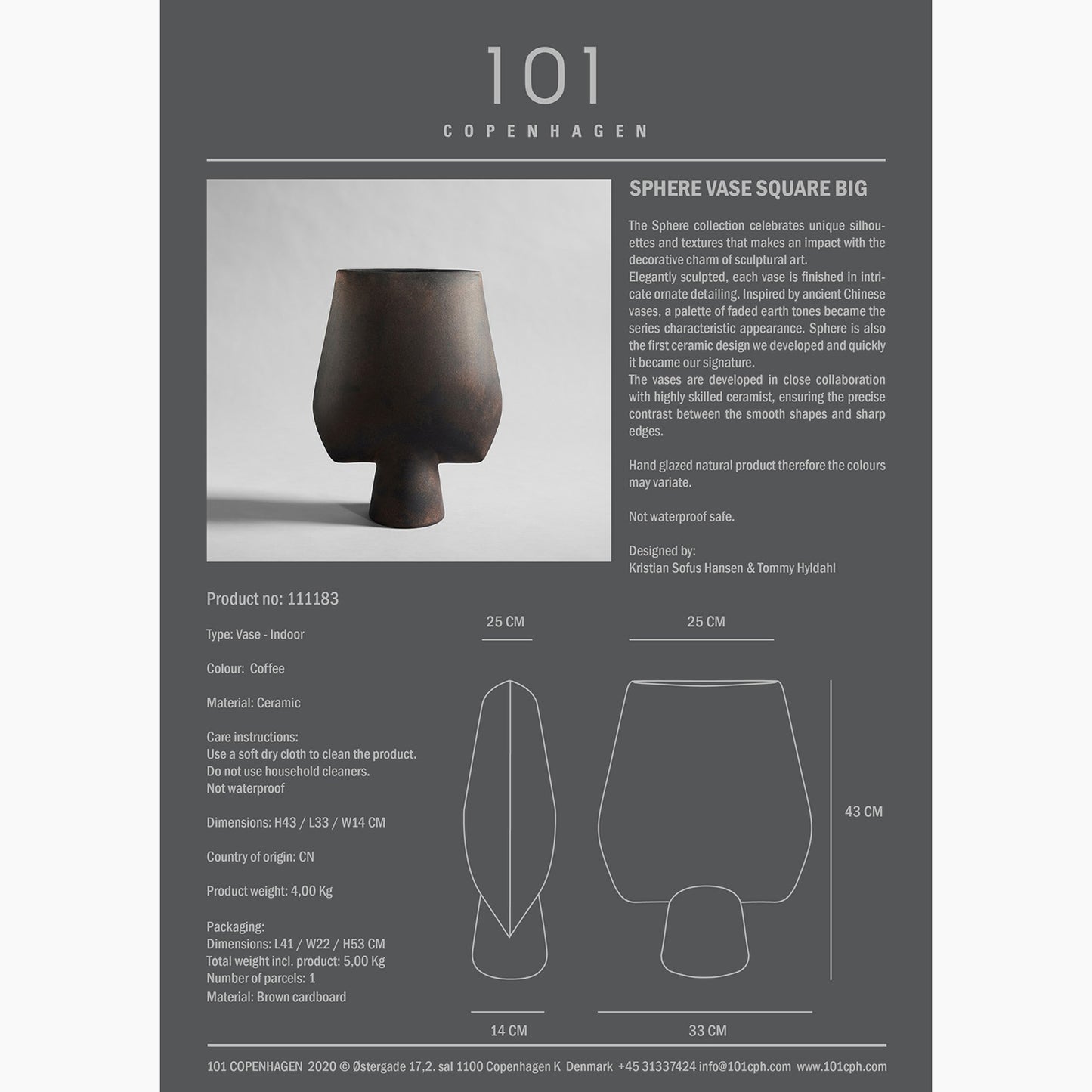 Sphere Square Vase, Big