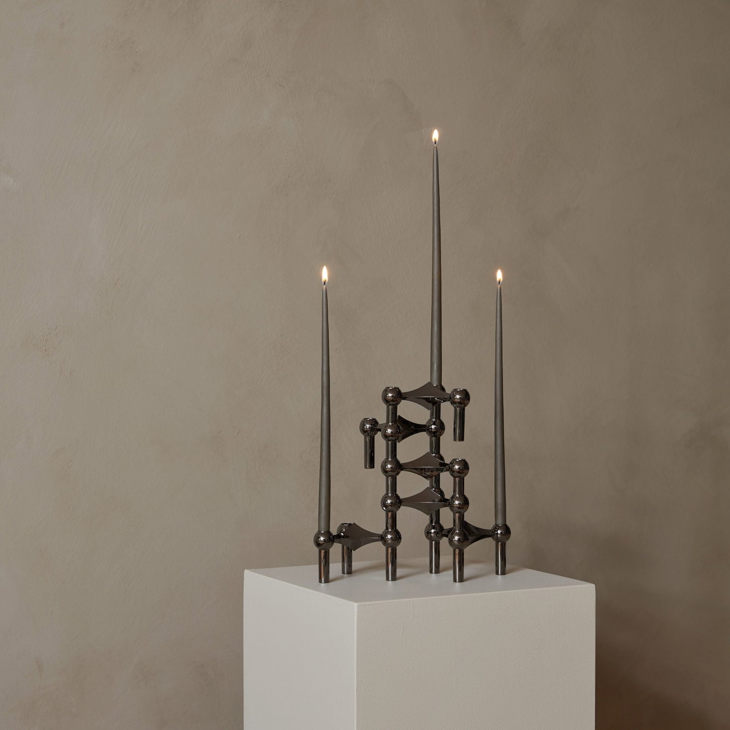 STOFF Nagel Candle Holder Black Chrome / 1Pc