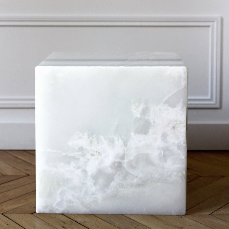 White Onyx Cube Table