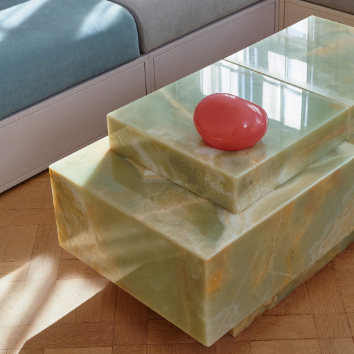 Ash Green Onyx Coffee Table, A pair