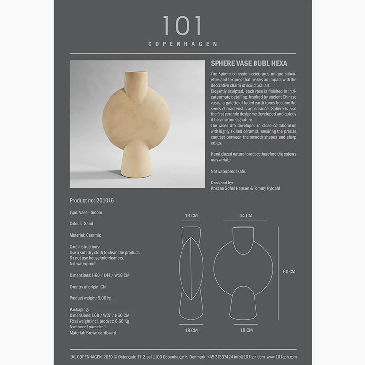 Sphere Vase Bubl, Hexa - Sand