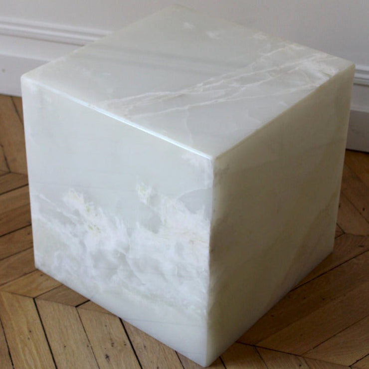 White Onyx Cube Table