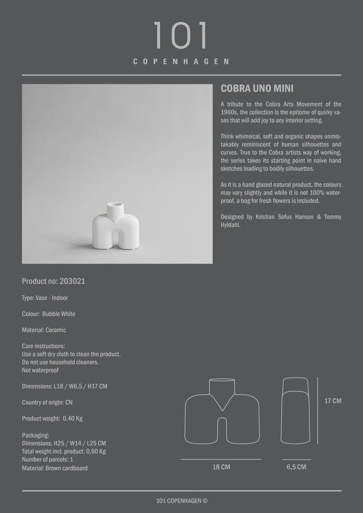 Cobra Mini Vase White