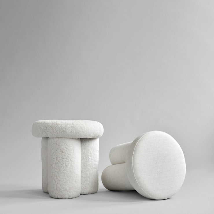 Big Foot Stool - White Sheep Skin